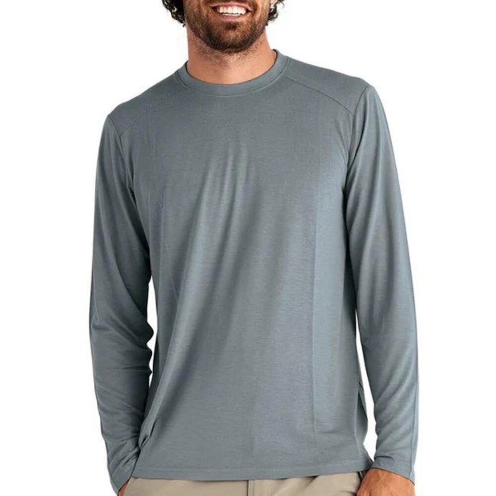 Free Fly Men’s Bamboo Lightweight Longsleeve Sz L Slate Gray Excellent!
